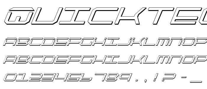 QuickTech Shadow Italic font